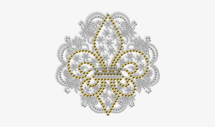 Custom Best Sparkle Gold Fleur De Lis Rhinestone Iron - Iron-on, transparent png download