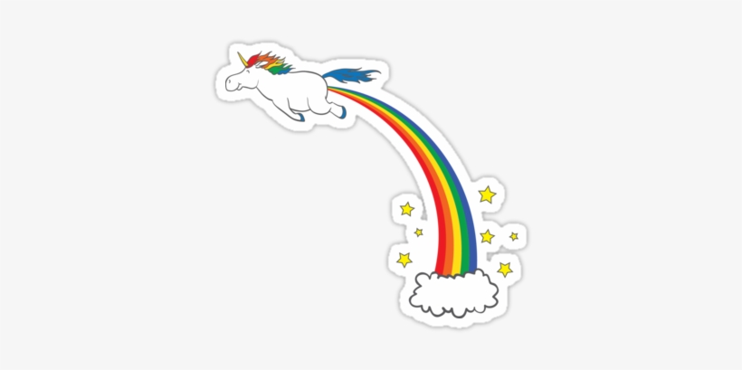 Rainbow Unicorn Fart Stickers And Tshirts Now Available - Rainbow Fart, transparent png download