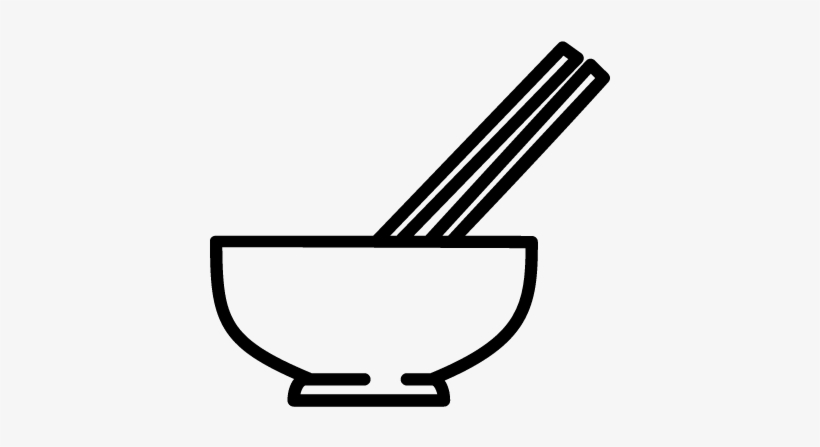 Bowl With Chopsticks Vector - Chopsticks, transparent png download