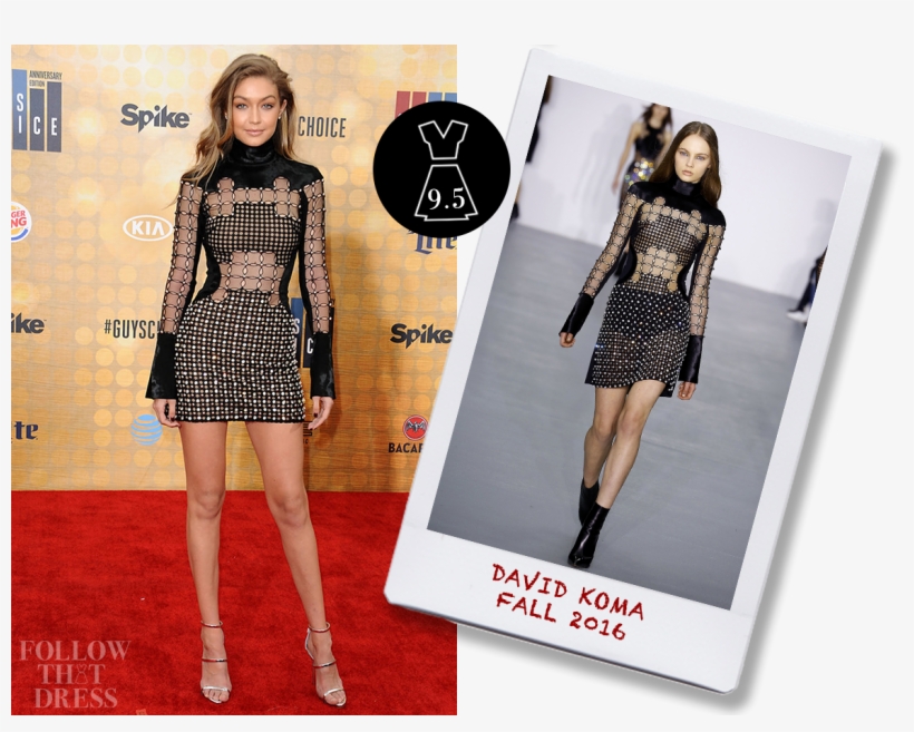 Gigi Hadid In David Koma Fall - David Koma Mini Dress, transparent png download