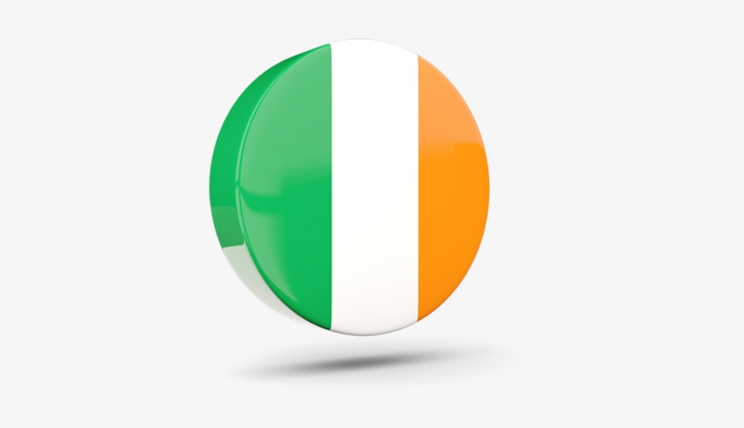 Illustration Of Flag Of Ireland - Italy Round Glossy Flag, transparent png download