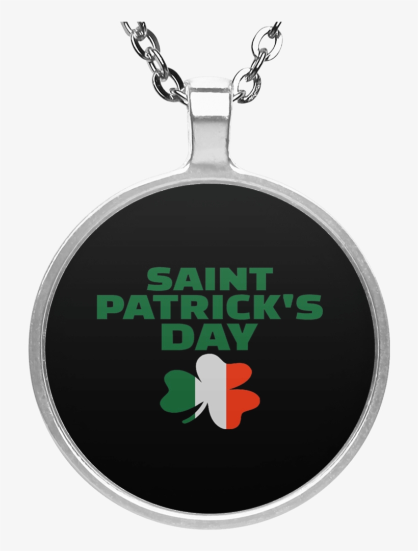 St Patrick's Day Ireland Flag Necklace - Bulldog Christmas Wreath Round Pendant Necklace, transparent png download
