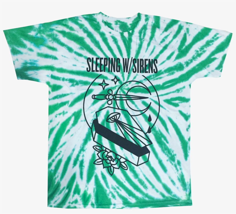 Green Tie Dye Unisex Tee Featuring The Blood Moon Design - T-shirt, transparent png download