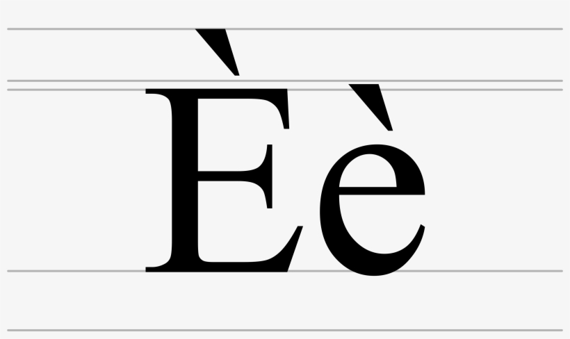 Cyrillic Letter Ye With Grave - Upper And Lower Case E, transparent png download