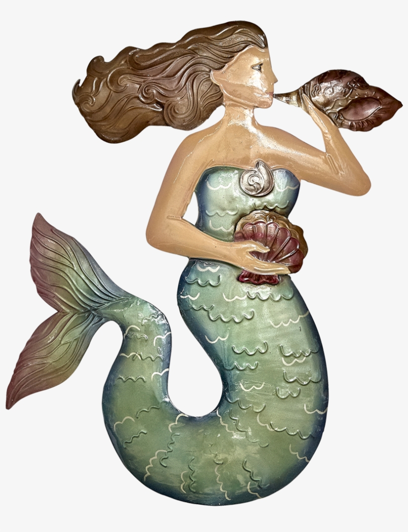 Metal And Capiz Mermaid Wall Decor 13", transparent png download