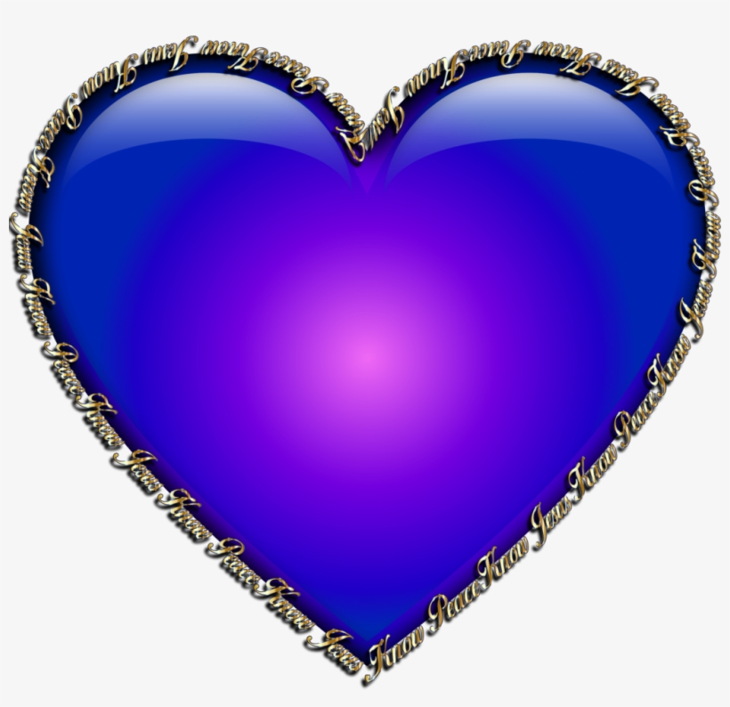 Heart Peace Sign And Crown Clipart - Heart Blue, transparent png download