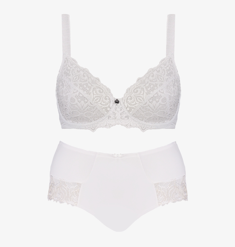 Enhanced Support Retro Lace Set White Setd04 2047white - Lace, transparent png download