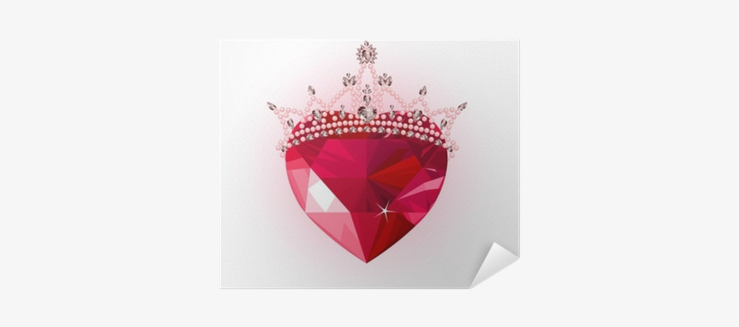 Crystal Heart With Crown, transparent png download