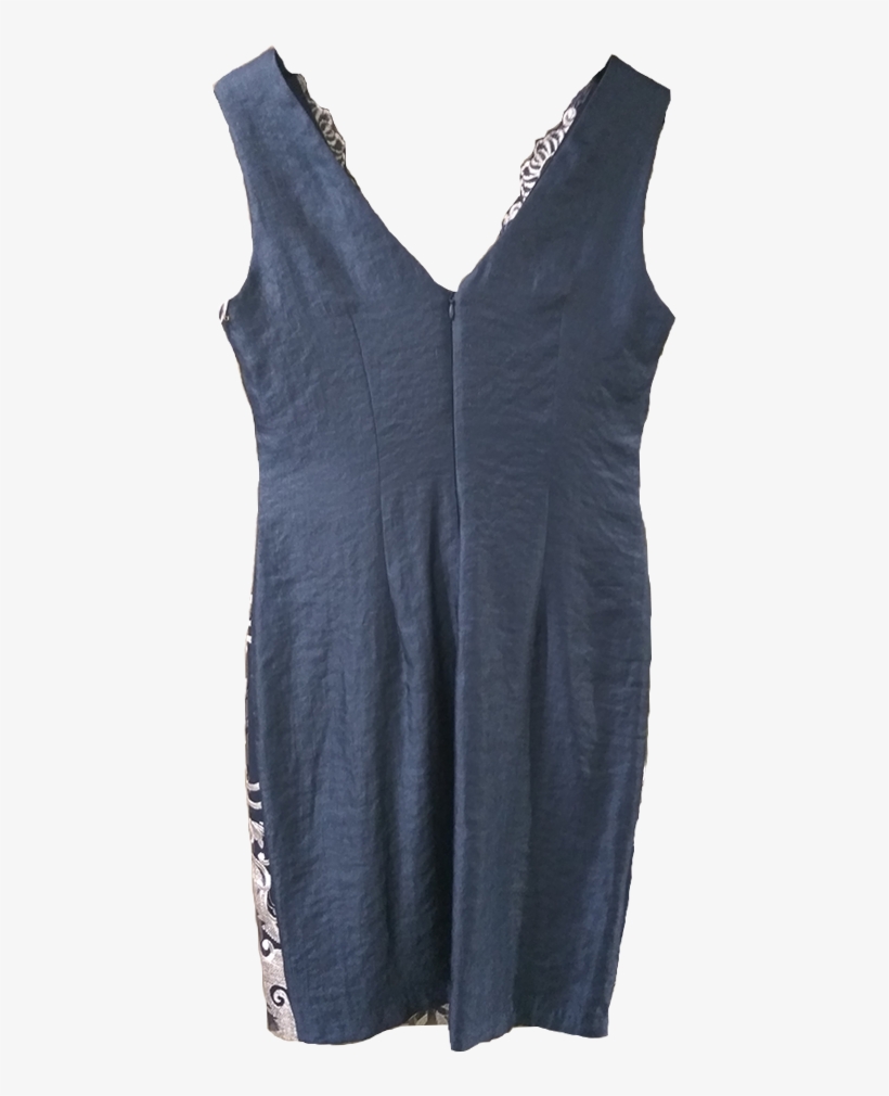 Mini Dress In Straight Line With White Lace - Little Black Dress, transparent png download