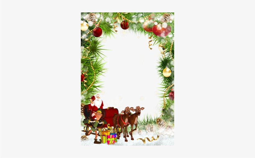 Christmas Frame Png One With Bell And Ball - Free Christmas Transparent Background Clipart, transparent png download