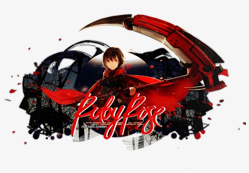 Rwby Ruby Rose Out By Shia Chan96-d6jf6fo - Graphic Design, transparent png download