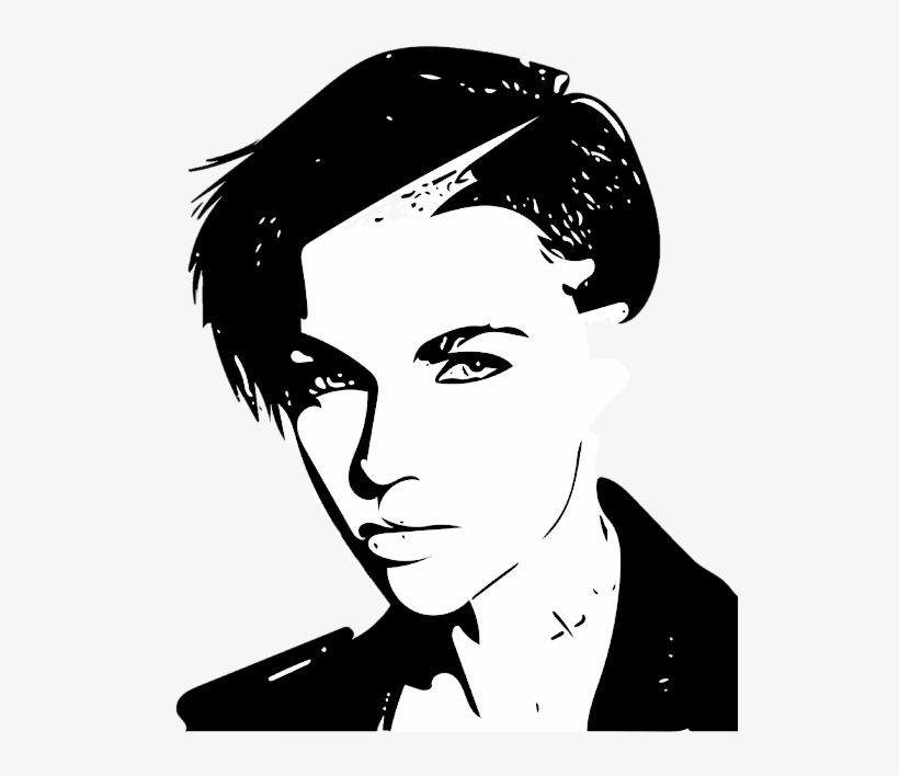 Bleed Area May Not Be Visible - Ruby Rose Black And White Art, transparent png download