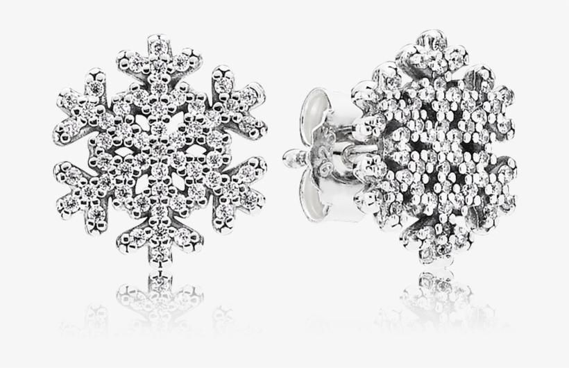 Snowflake, Clear Cz - Pandora Snowflake Earrings, transparent png download
