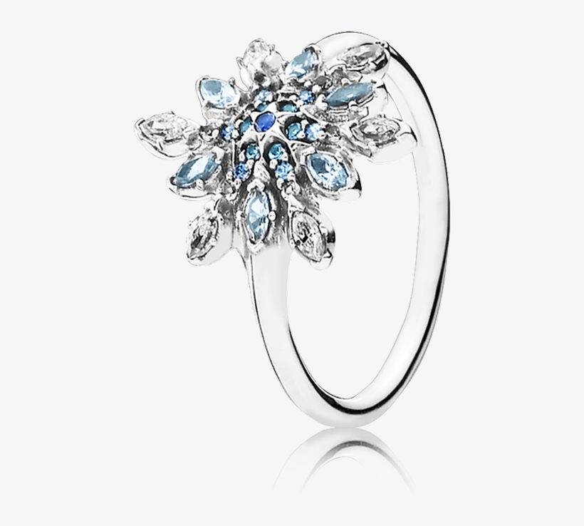 Crystalized Snowflake, Blue Crystals & Clear Cz - Snowflake Ring Pandora, transparent png download