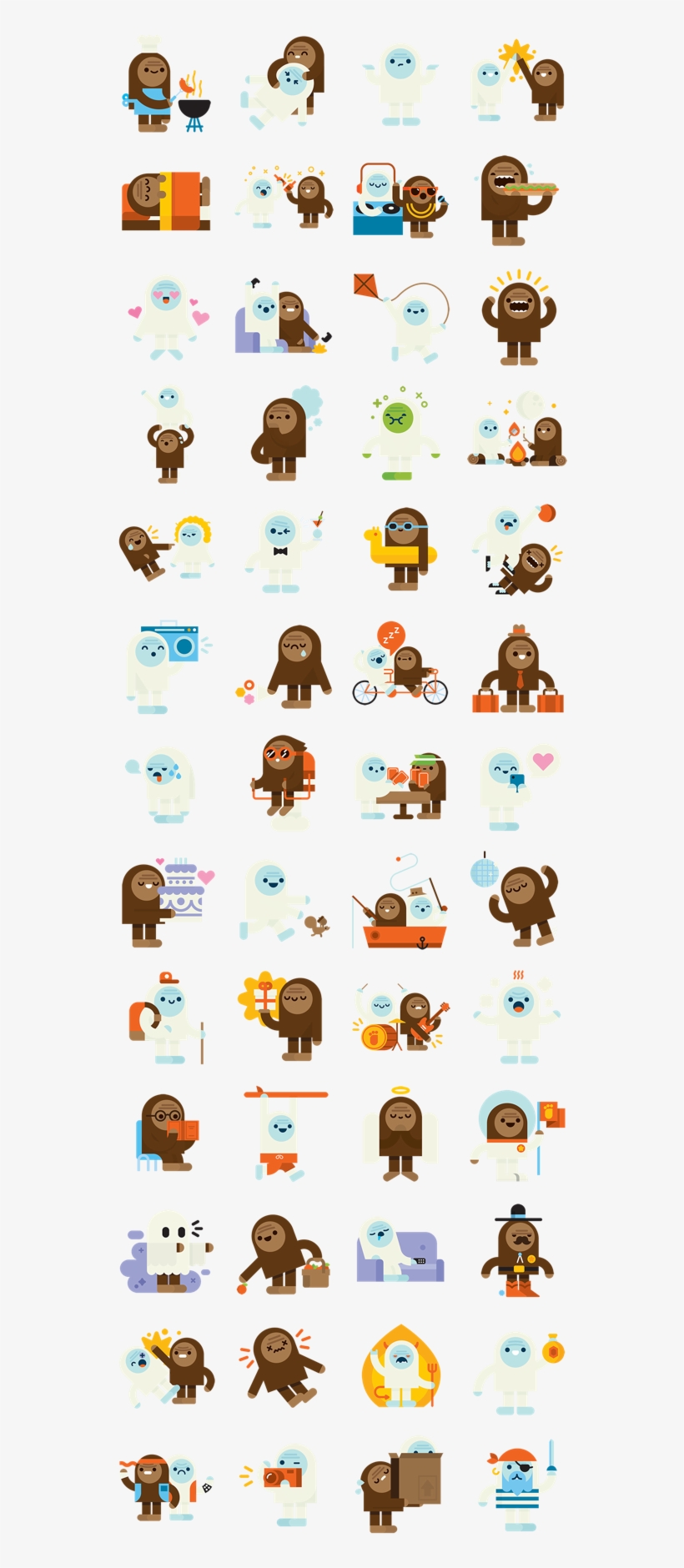 Bigs And Yeti Facebook Stickers - Attack On Titan Line Sticker, transparent png download