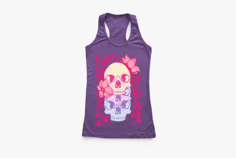 Skull Of Vines And Flowers - Bachelorette Tank Tops, transparent png download