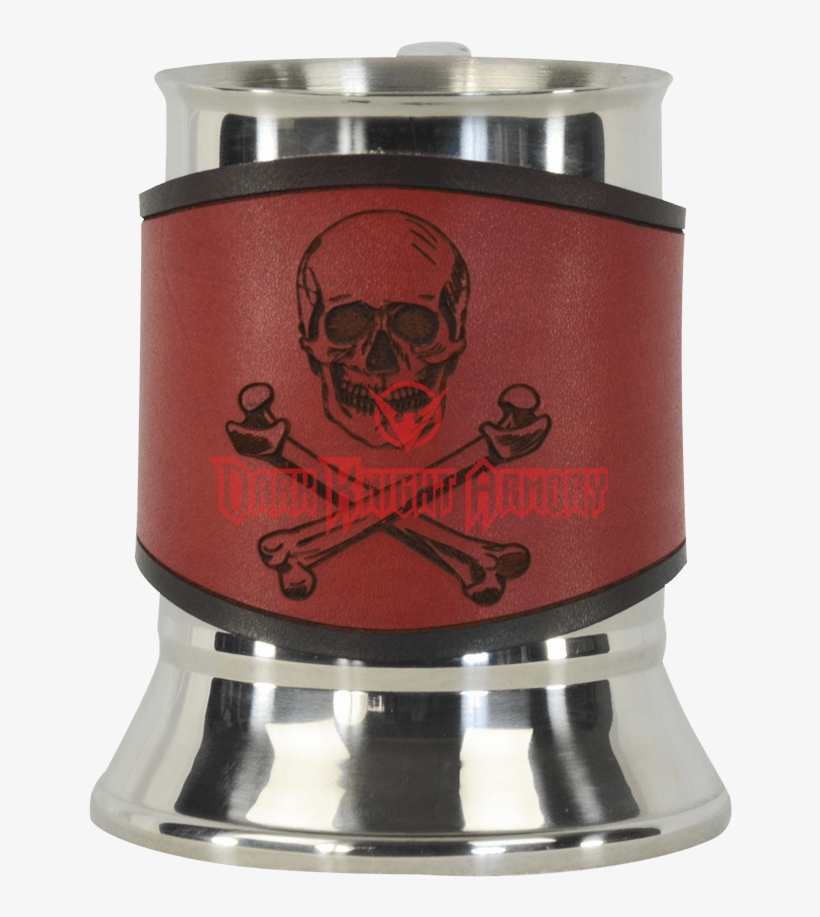 Skull & Crossbones Tankard With Leather Wrap - Skull, transparent png download