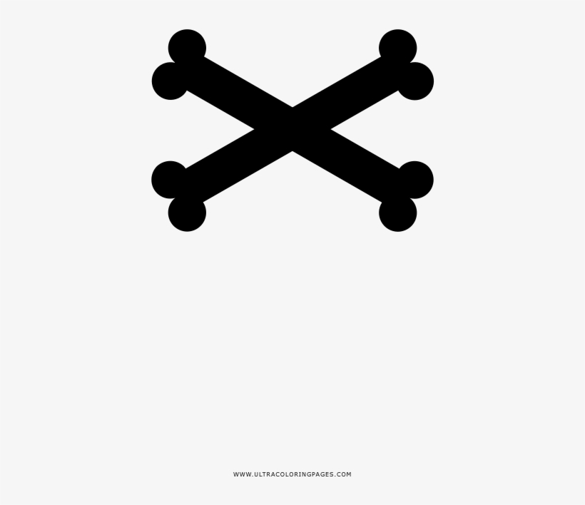 Crossbones Coloring Page - Skull And Danger Black And White, transparent png download