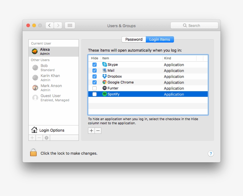 How To Stop Spotify - Mac Login Items, transparent png download