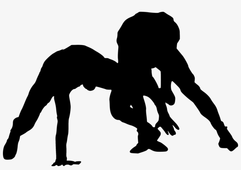 15 Wrestling Silhouette - Portable Network Graphics, transparent png download
