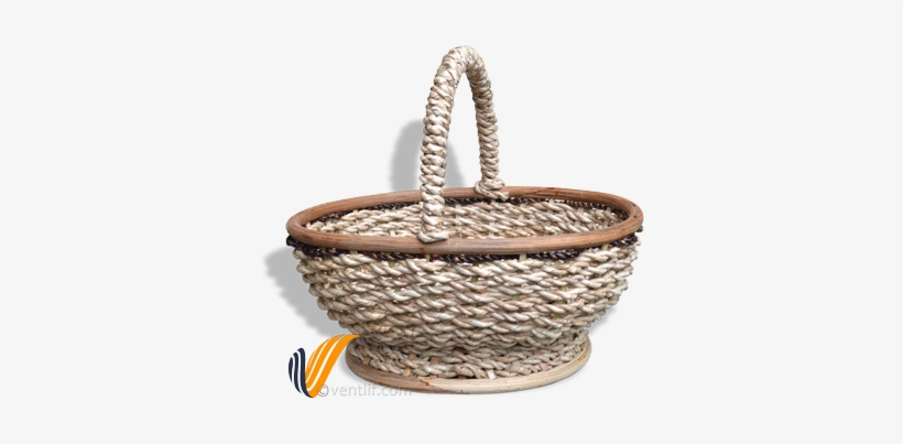Water Hyacinth Lily Round Fruit Basket With Lining - Basket, transparent png download