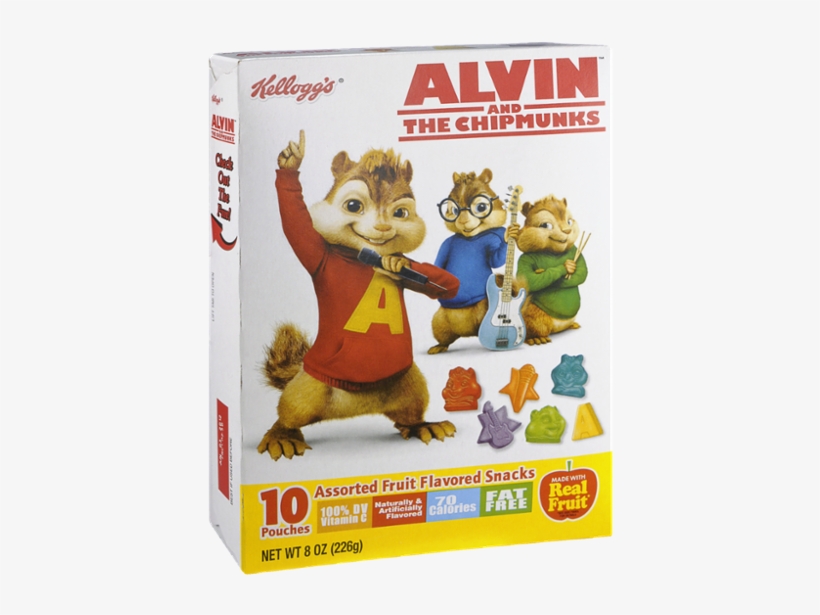 Kellogg's Alvin And The Chipmunks Assorted Fruit Flavored - Alvin And The Chipmunks Fruit Snacks, transparent png download