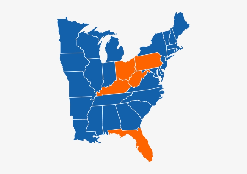 Blue Sky Therapy Service Area - Usa Christian Map, transparent png download