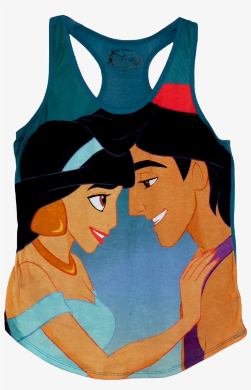 A Blue Tanktop With Aladdin And Jasmine After They - Aladdin And Jasmine Disney, transparent png download