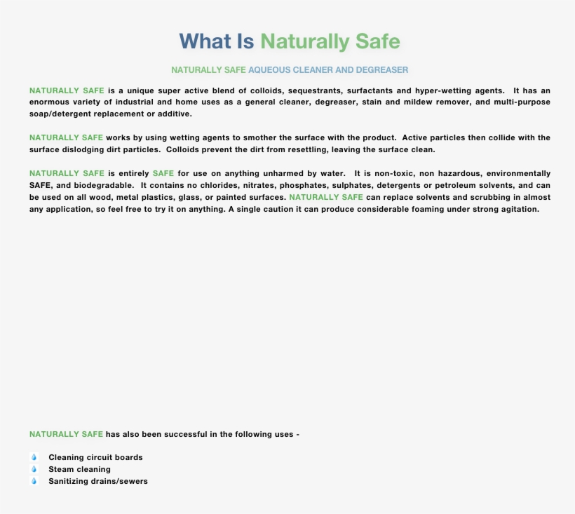 What Is Naturally Safe Naturally Safe Aqueous Cleaner - Biography, transparent png download
