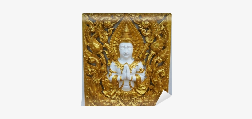Angle Carved Gold Paint On Wall Temple Wall Mural • - Relief, transparent png download