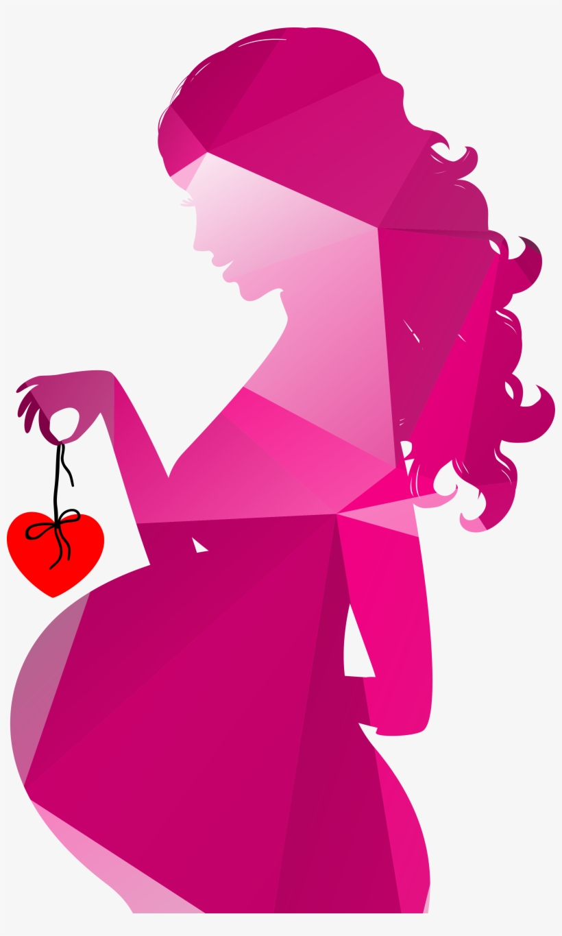 Silhouette Clip Art Colorful Geometric Royaltyfree - Silueta De Mujer Embarazada Png, transparent png download