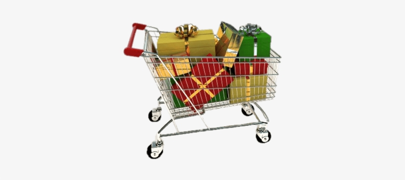 Cart Clipart Transparent Background - Festive Shopping, transparent png download