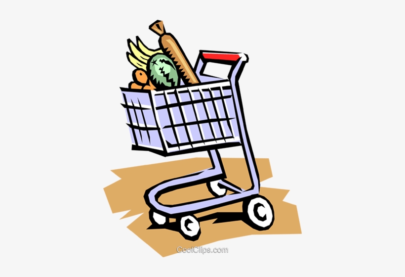 Grocery Cart Royalty Free Vector Clip Art Illustration - Imagem De Mercado Em Desenho, transparent png download