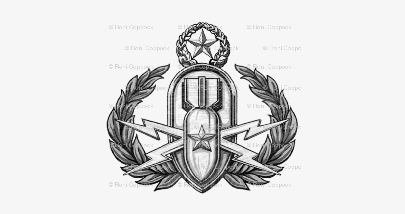 Hand Drawn Crab Grey Scale Preview - Explosive Ordnance Disposal Badge, transparent png download