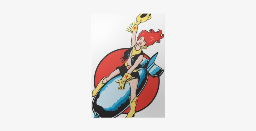 Sexy Cowgirl Rides And Atomic Bomb Into Destiny Poster - Zippo, transparent png download
