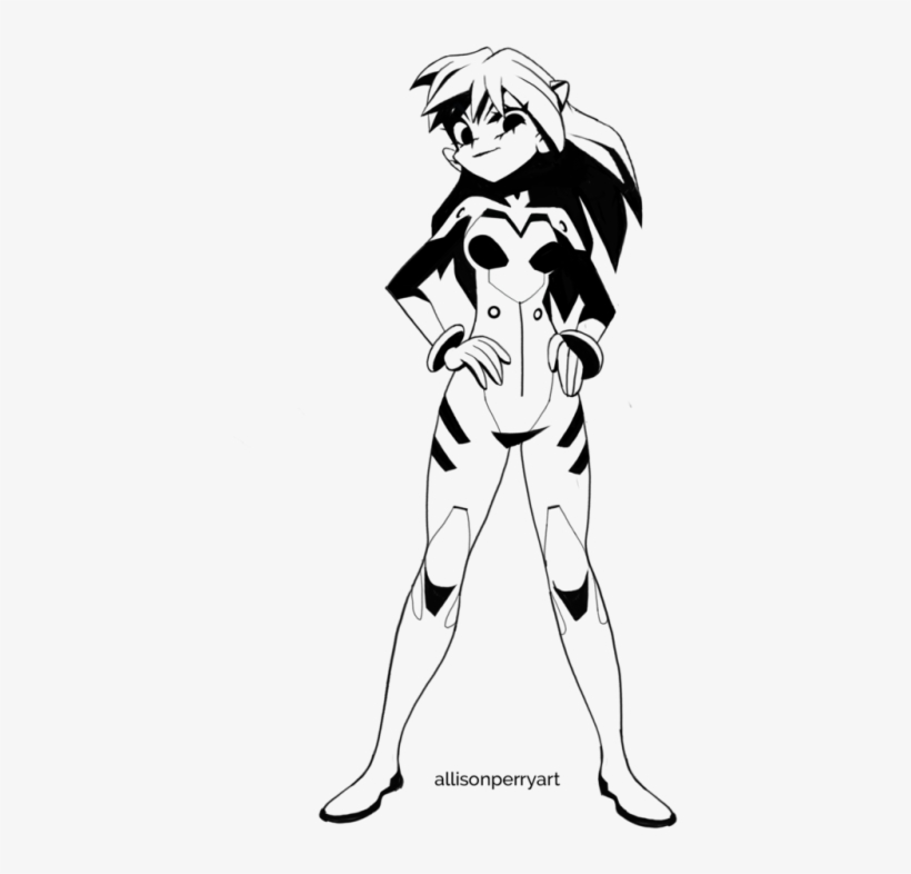 Splashed Some Colour On This Asuka Sketch - Illustration, transparent png download