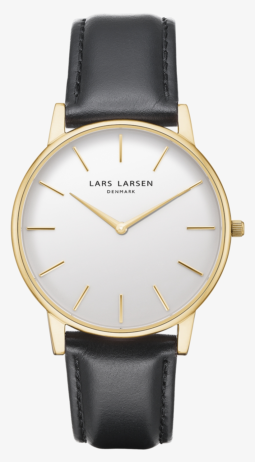 Black Leather Gold Watch, transparent png download