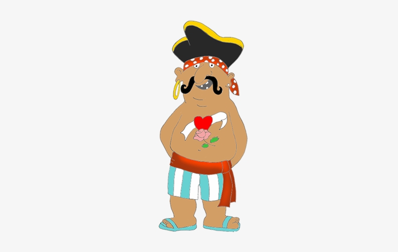 Pirate Clip Art With Heart Tattoo - Piracy, transparent png download