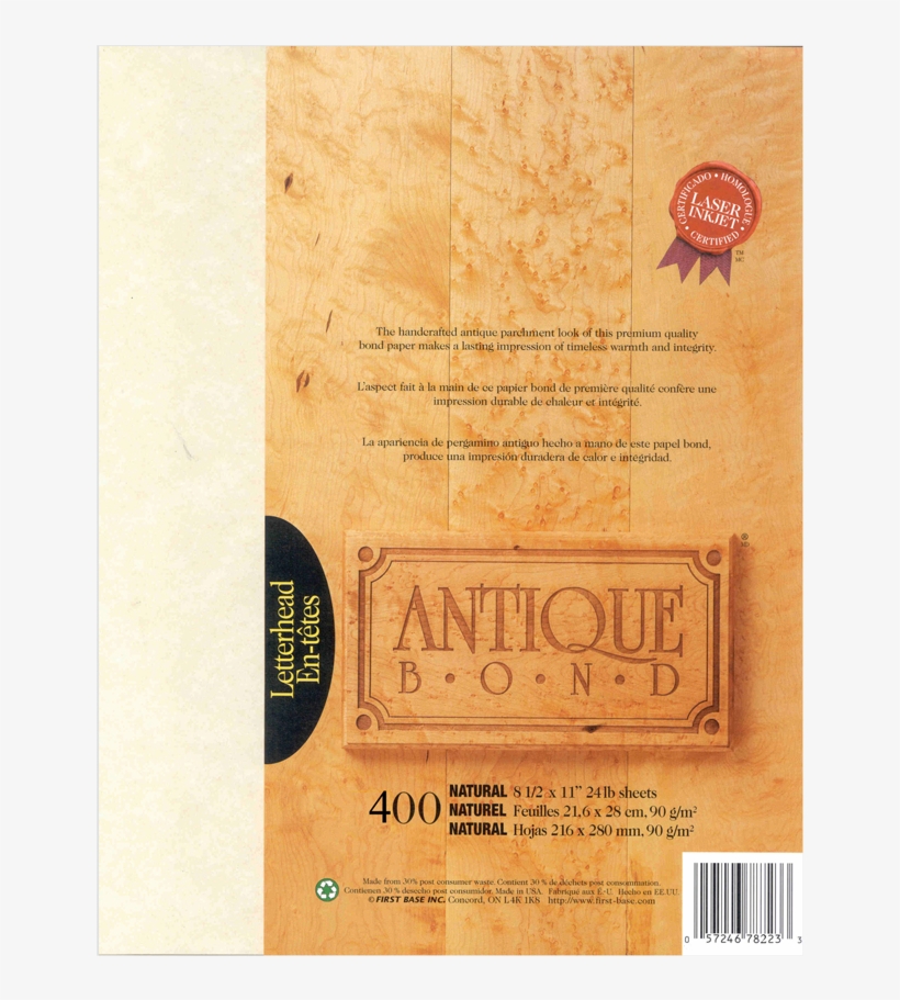 Paper Antique Bond Natural 400/pk - Antique Bond Paper, transparent png download