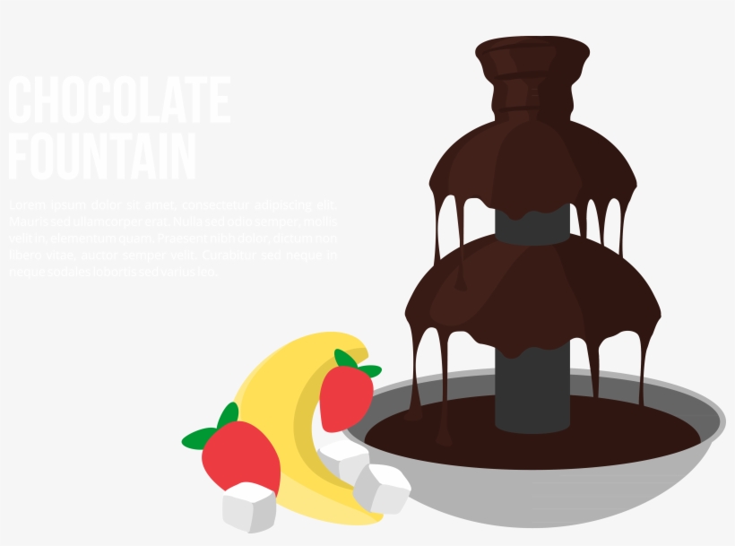Fondue Chocolate Fountain Dipping Sauce - Chocolate Fountain Clipart, transparent png download
