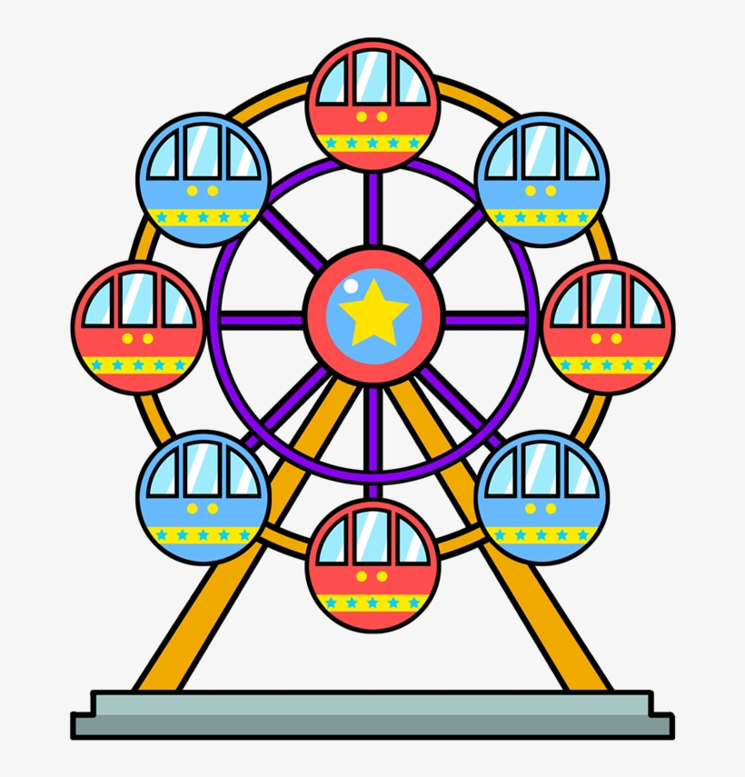 Vector Royalty Free Kid Clipartix - Ferris Wheel Clipart, transparent png download