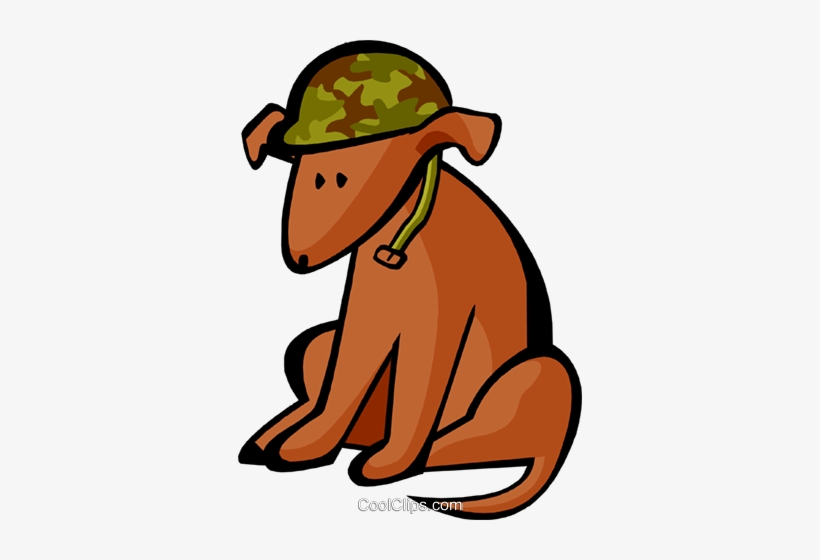 Dog In Army Helmet Royalty Free Vector Clip Art Illustration - Clip Art, transparent png download