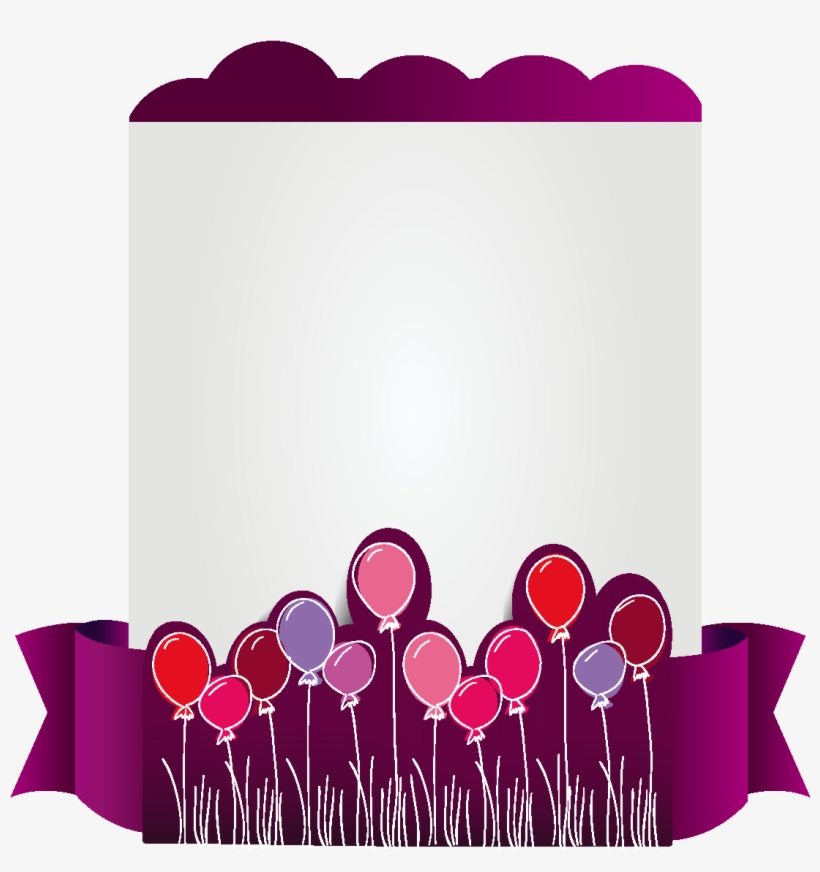Cartoon Purple Streamers Clouds Elements - Greeting Card, transparent png download