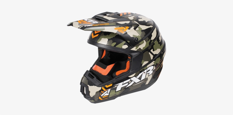 Fxr Racing Army Urban Camo/orange Torque Squadron Helmet, transparent png download