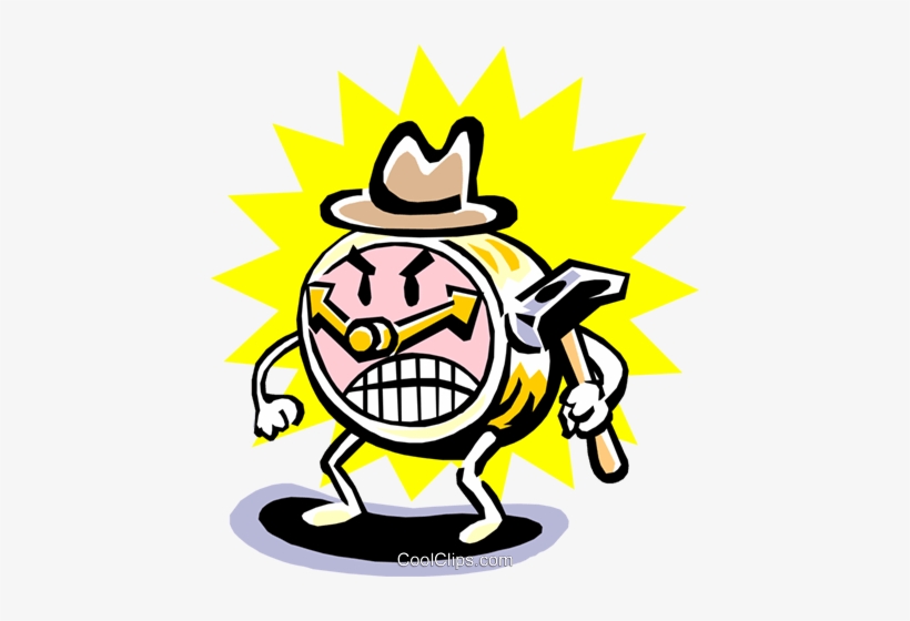 Cartoon Clock Royalty Free Vector Clip Art Illustration - Cartoon, transparent png download