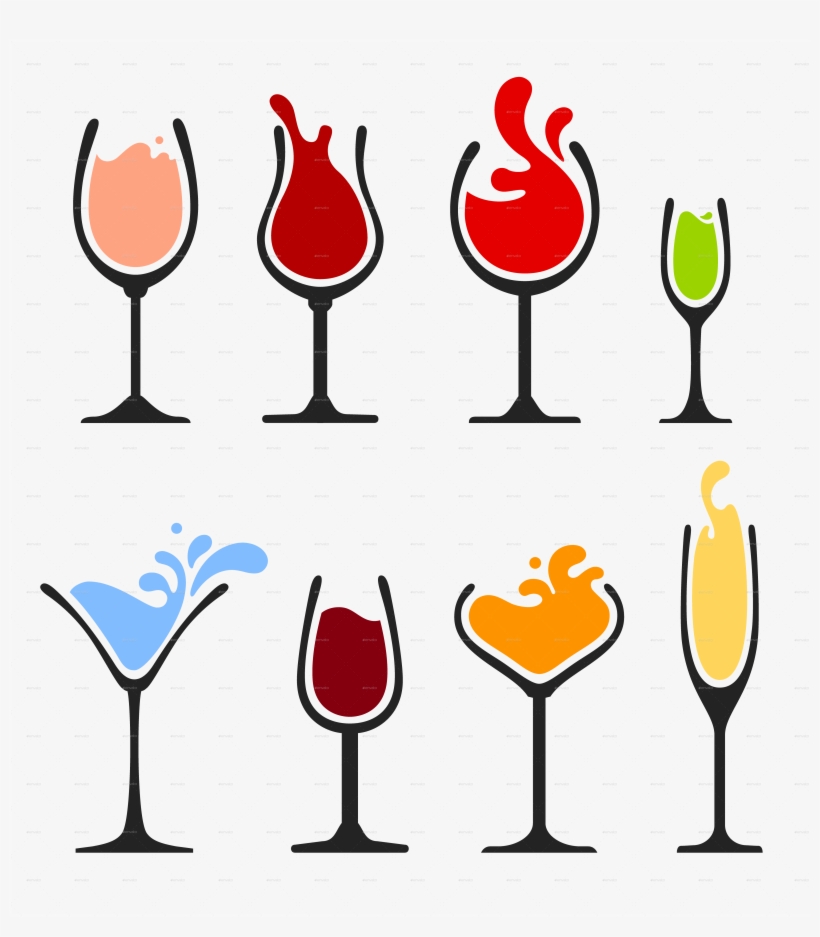 Set Of Wine Glasses By Valru - Taça De Vinho Vetor, transparent png download