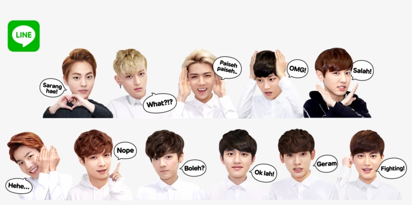 One Of The Hottest K-pop Boy Bands Exo Joins Linelah - We Love Kpop, transparent png download