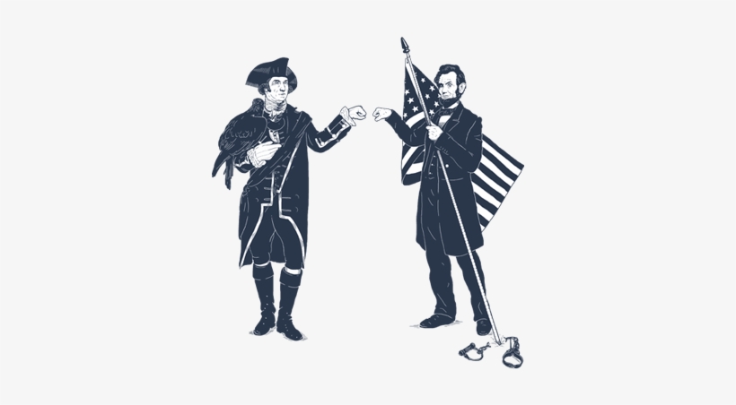 Fist Bump For Liberty - George Washington And Abraham Lincoln Fist Bumping, transparent png download