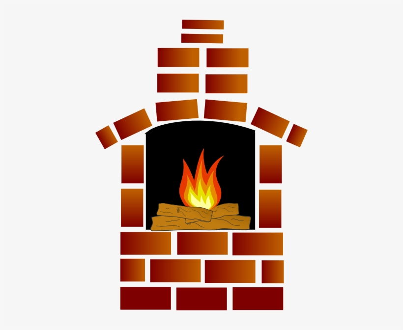 Brick Oven With And Flames Clip Art - Fireplace Clipart Png, transparent png download