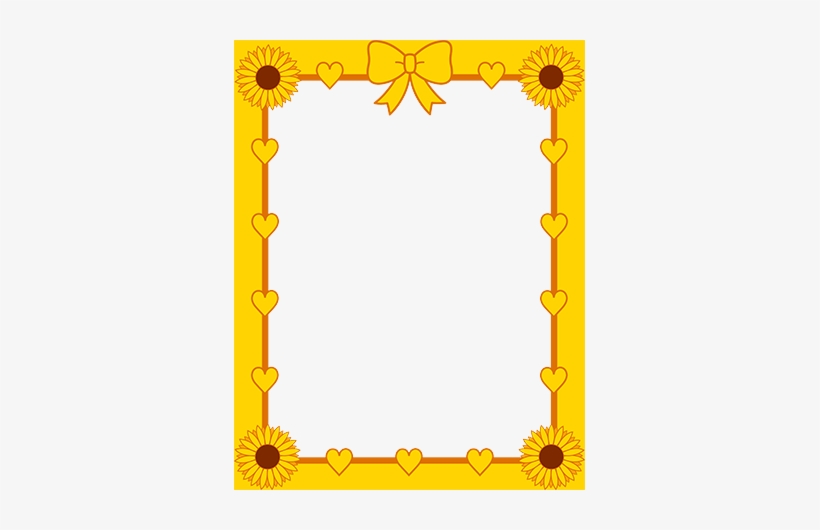 Yellow Hearts With Sunflowers - Marcos Para Caratulas De Girasoles, transparent png download